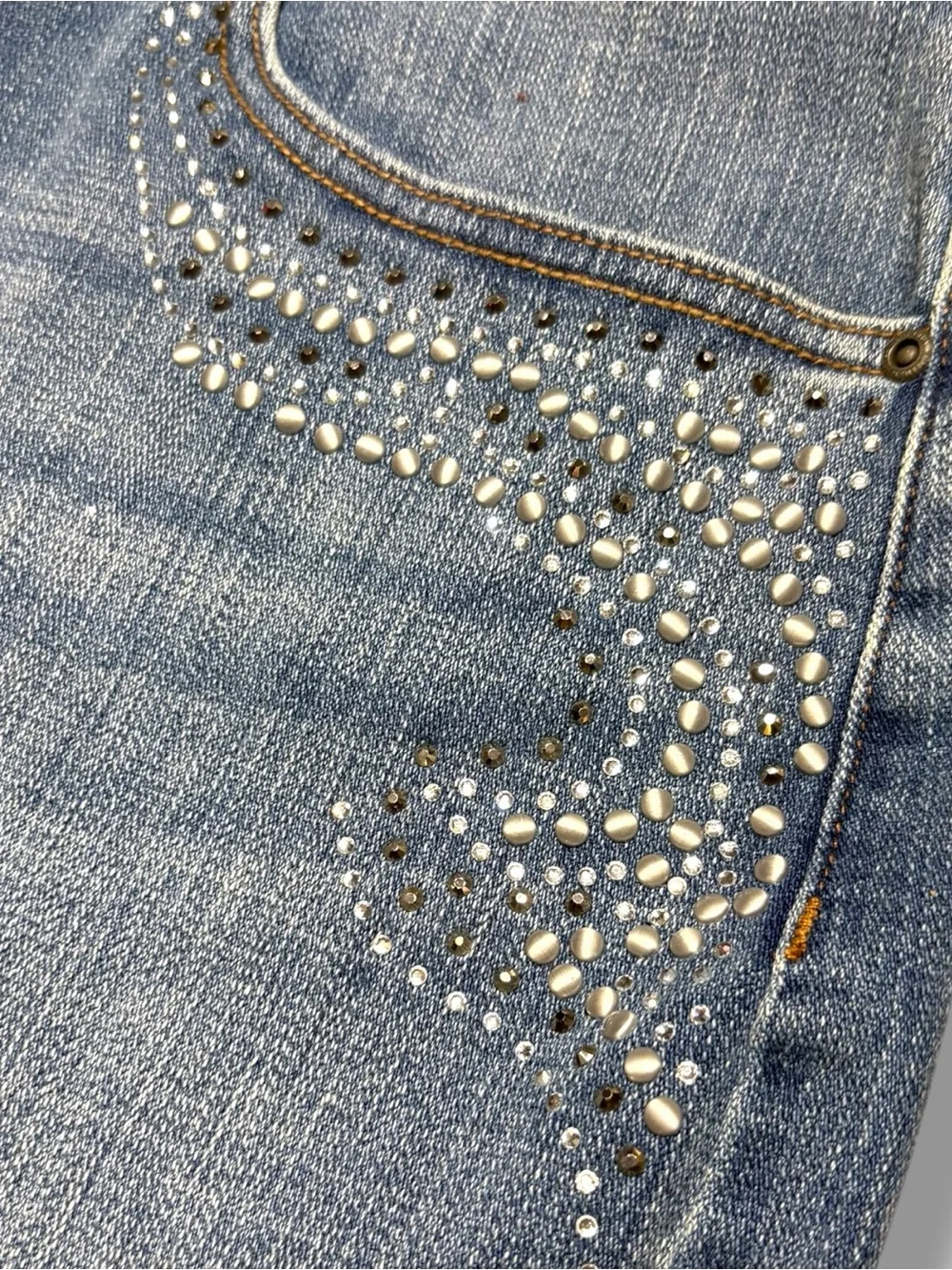 Idyllwind Blue Denim Shorts with Rhinestone Accents
